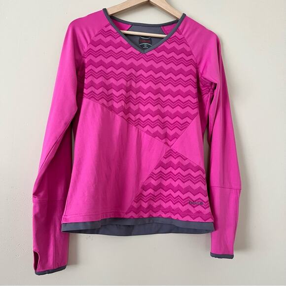 BOLLÉ DRY FIT TENNIS SHIRT Long Sleeve Pink Small Thumbholes Active Golf - Picture 1 of 3